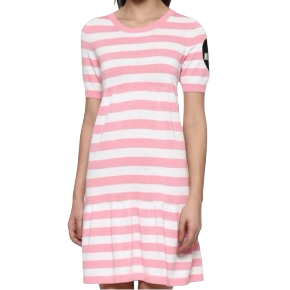 Love Moschino Pink and White Striped Mini Dress
